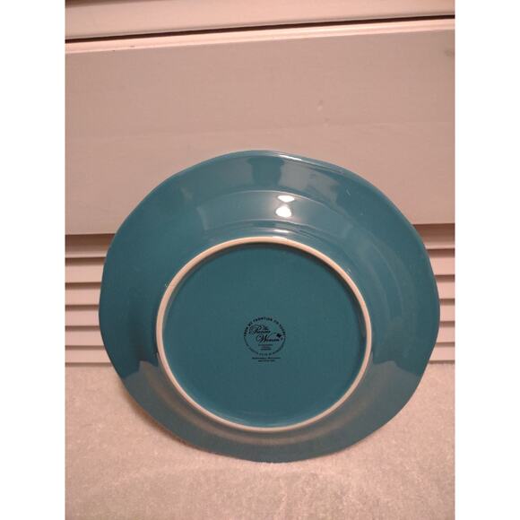 Pioneer Woman Vintage Floral Teal 10 3/8" stoneware single dinner plate only - Picture 2 of 11